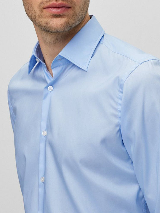 Kent Long-sleeved Cotton Shirt Light Blue
