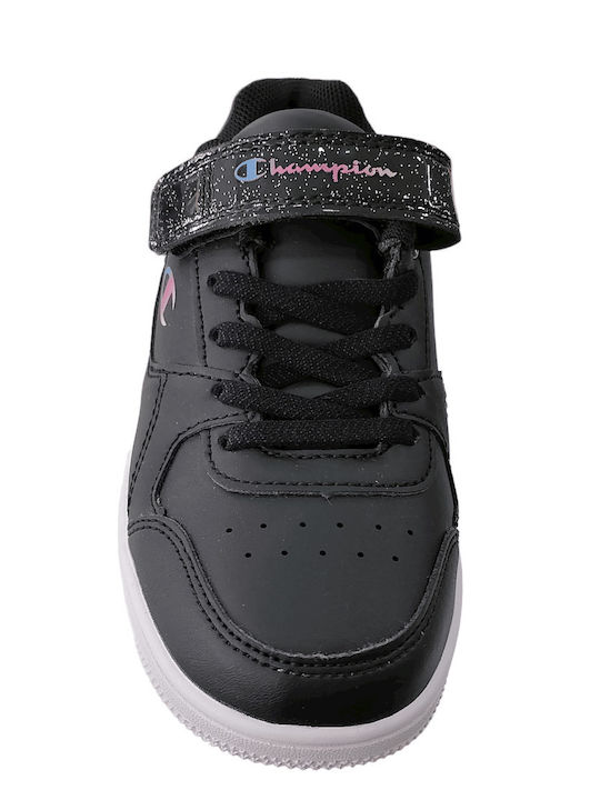 Rebound Low G Ps Kinder Sportschuhe Basketball mit Bügel- und Schleifenverschluss Schwarz