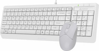 A4Tech Fstyler Combo F1512S Set tastatură și mouse Greacă Alb