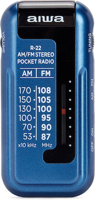 Aiwa R-22BL Mini Radio Battery Blue