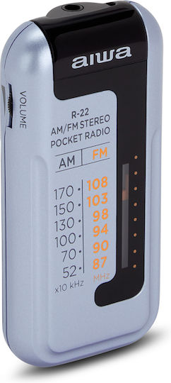 Aiwa R-22SL Ραδιοφωνάκι Μπαταρίας Ασημί