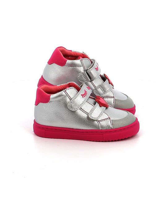 Παιδικά Sneakers High με Σκρατς Ασημί