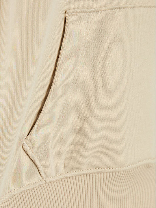 Fleece Παιδικό Φούτερ με Κουκούλα και Τσέπες Μπεζ Essential
