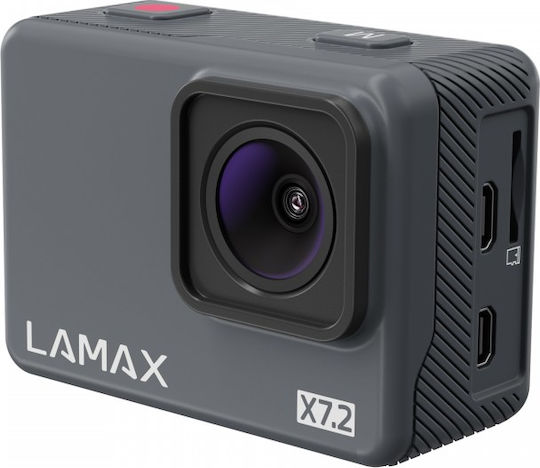 Lamax X7.2 128GB Екшън камера 4K Ultra HD Водоустойчива (с Калъф) с Екран 2" и Wi-Fi Черна