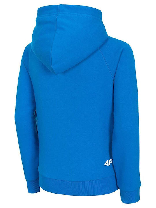 4F Kinder Sweatshirt mit Kapuze und Taschen Blau