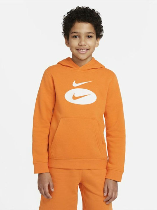 Παιδικό Φούτερ με Κουκούλα και Τσέπες Καφέ Sportswear