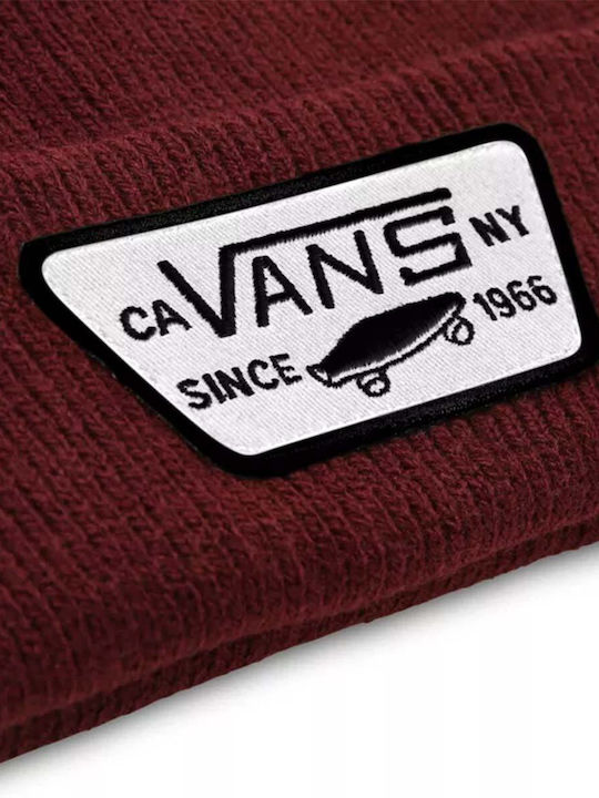 Vans Beanie Unisex Σκούφος με Rib Πλέξη σε Μπορντό χρώμα