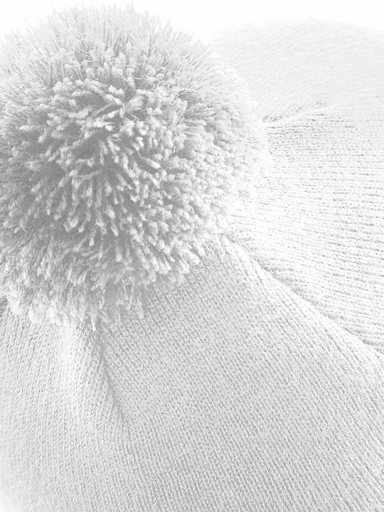 Beechfield Pom Pom Beanie Frauen Beanie Gestrickt in Weiß Farbe