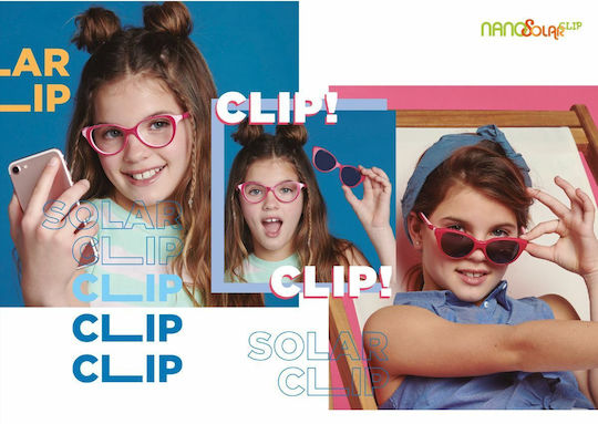 Nanovista Crew with Clip-on Παιδικά Κοκκάλινα Γυαλιά Προστασίας Οθόνης σε Ροζ Χρώμα