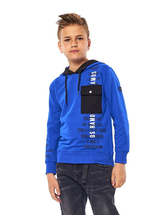 Hashtag Kids Sweatshirt with Hood and Pocket Blue