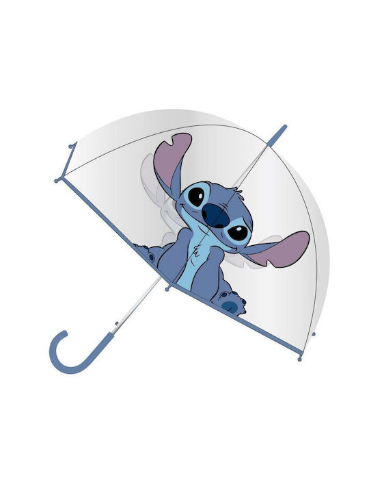 Cerda Kinder Regenschirm Gebogener Handgriff Lilo and Stitch Durchsichtig mit Durchmesser 60cm.