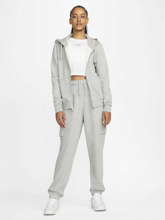 Women's Sweatshirt Jacket Hooded Gray