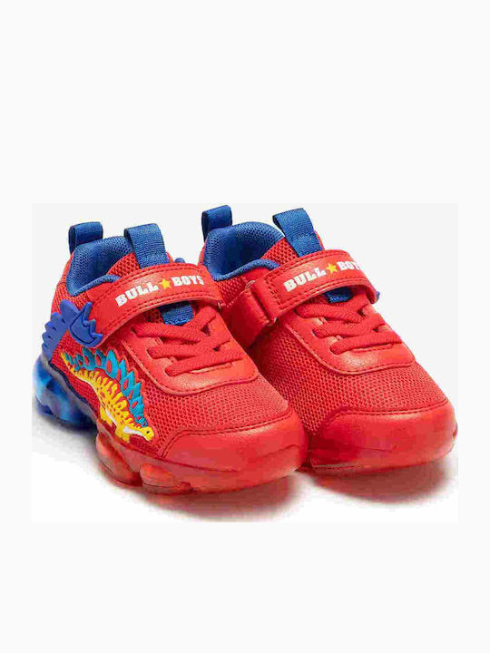 Παιδικά Sneakers με Σκρατς & Φωτάκια Κόκκινα