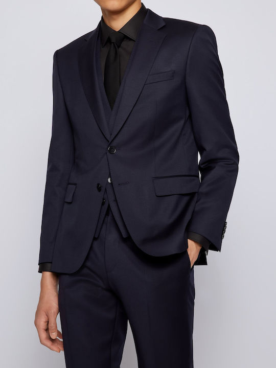 Men's Summer Suit Jacket Slim Fit Navy Blue