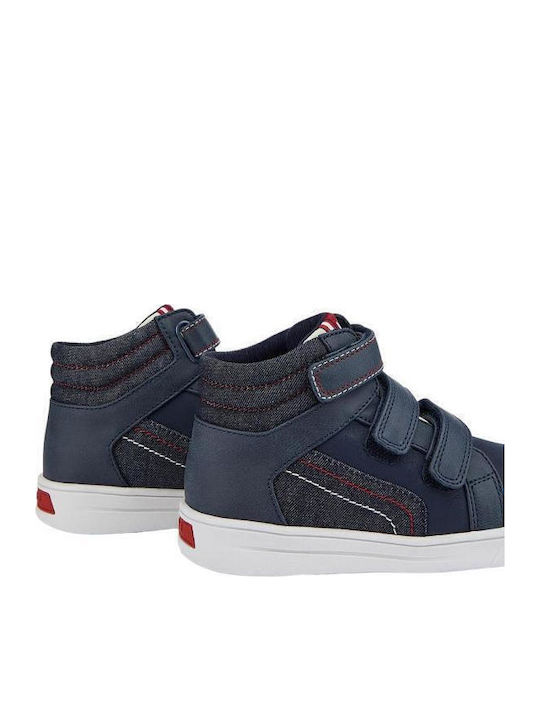 Παιδικά Sneakers High με Σκρατς Navy Μπλε