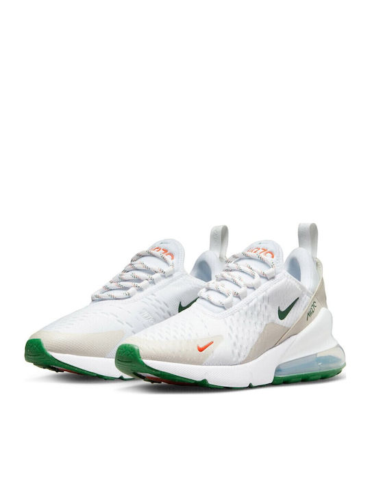 Air Max 270 Air Max 270 GS Kinder Sneakers White / Safety Orange / Light Bone / Gorge Green