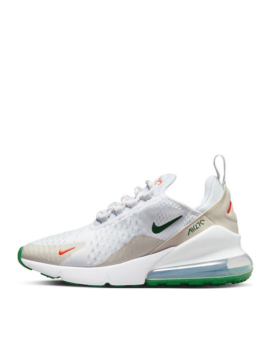 Air Max 270 Air Max 270 GS Kinder Sneakers White / Safety Orange / Light Bone / Gorge Green