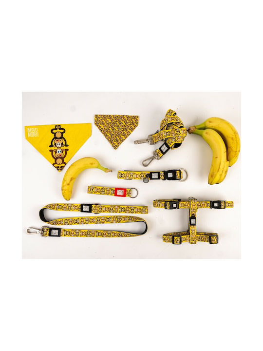 Max & Molly Monkey Dog Collar in Yellow color Large 25mm x 39 - 62cm