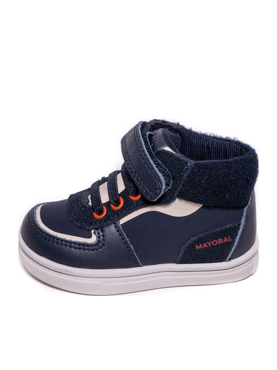 Παιδικά Sneakers High με Σκρατς Navy Μπλε