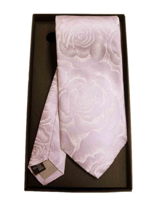 Makis Tselios Fashion Men's Tie Silk Printed In Lilac Colour