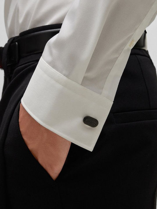 Hugo Boss Μανικετόκουμπα από Ασήμι σε Μαύρο Χρώμα