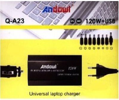 Andowl Universal Laptop Charger 120W 24V with Detachable Power Cord and Plug Set