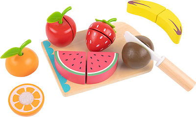 Tooky Toys Fruits & Vegetables Toy Φρούτα σε Ξύλο Κοπής made of Wood 23 cm. 17pcs