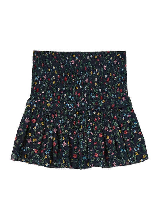 Franca Denim Mini Skirt Floral Blue