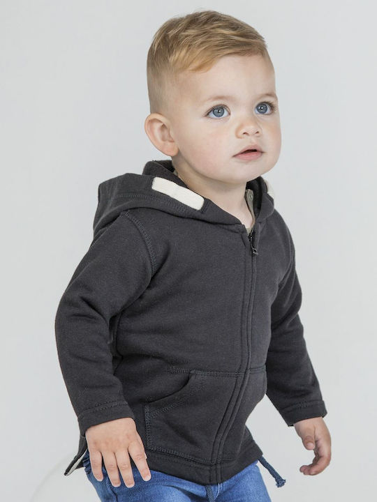 Babybugz Boys Fleece Hooded Sweatshirt with Zipper Black