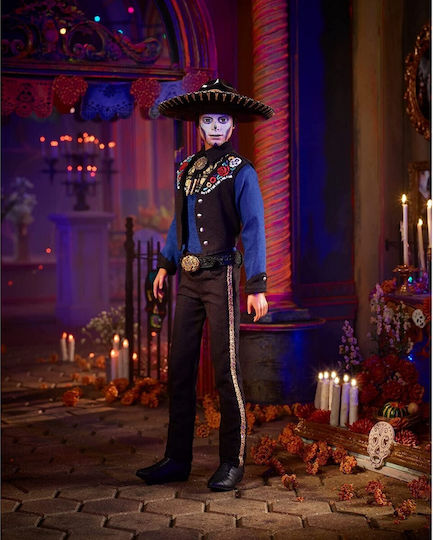 Barbie Día De Muertos Collectible Boy Doll Ken for 3+ years+ Years 33cm