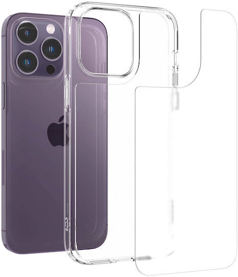 Spigen Quartz Hybrid Back Cover Tempered Glass / Silicone Matte Clear (iPhone 14 Pro Max)