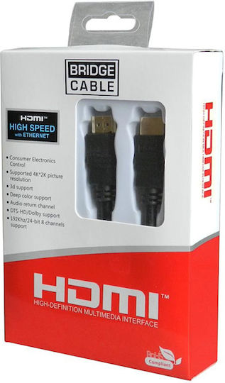 Bridge Cable HDMI 2.0 Premium High Speed 4K 60Hz HDR Cable HDMI male - HDMI male 3m Μαύρο