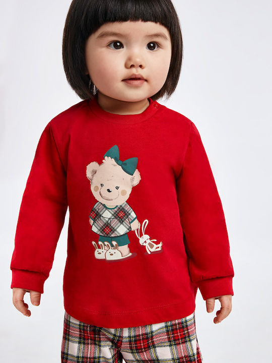 Mayoral Kids' Pajamas Winter Cotton Red Ecofriends
