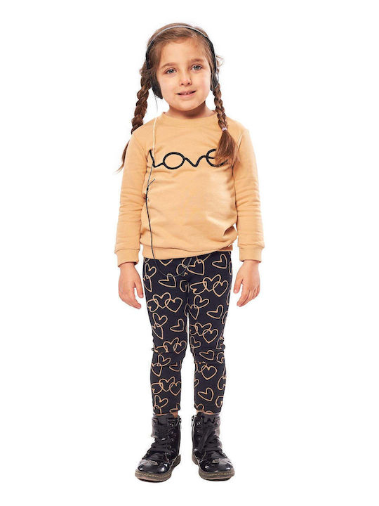 Εβίτα Kids Set with Leggings Winter 2pcs Tabac Brown