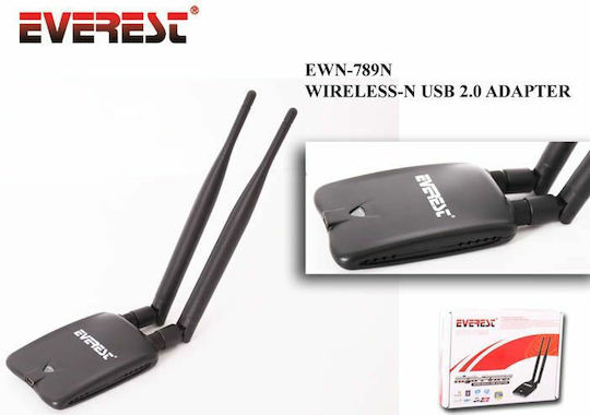 Neta Everest EWN-789N Αντάπτορας Δικτύου USB με Ασύρματη Σύνδεση Wi-Fi 150Mbps και Αποσπώμενη Κεραία