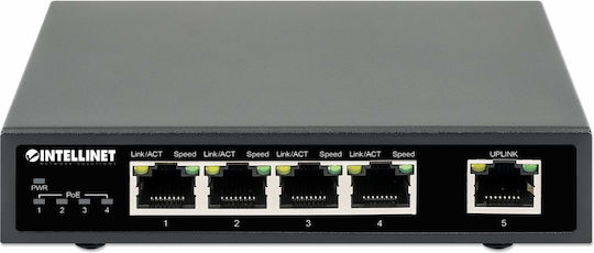 Intellinet IPS-05G-62W Unmanaged L2 PoE+ Switch με 4 Θύρες Gigabit (1Gbps) Ethernet