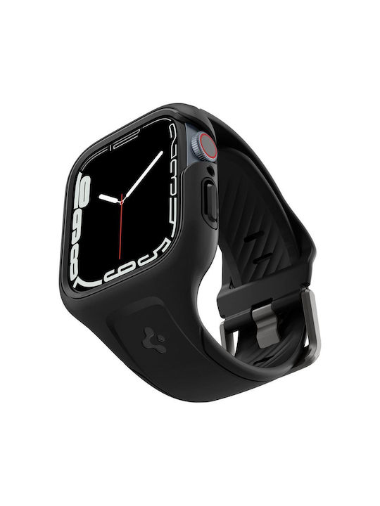 Spigen Liquid Air Pro Θήκη Σιλικόνης σε Μαύρο χρώμα για το Apple Watch 45mm