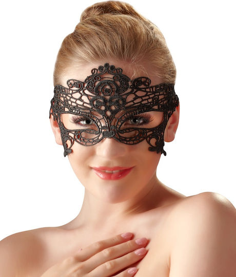 Cottelli Collection Embroidered Eye Mask BDSM Μάσκα σε Μαύρο Χρώμα