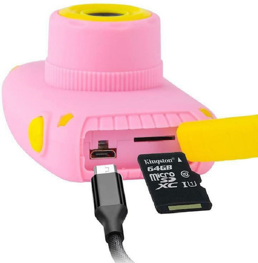 Andowl QK6 Bunny Compact Φωτογραφική Μηχανή 10MP με Οθόνη 2" Ροζ