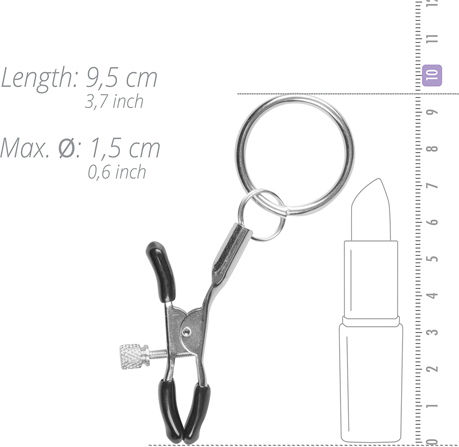 Easytoys Metal Nipple Clamps with Ring Σφιγκτήρες Θηλών σε Ασημί Χρώμα