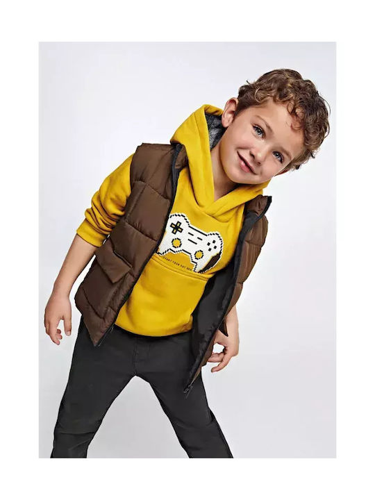 Mayoral Kids Quilted Jacket Sleeveless short Brown