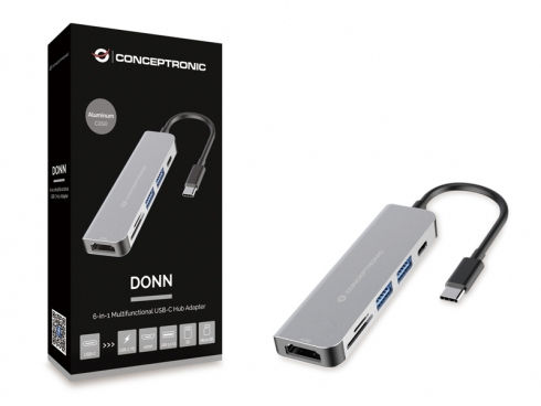 Conceptronic USB-C Docking Station mit HDMI 4K PD Silber (DONN02G)
