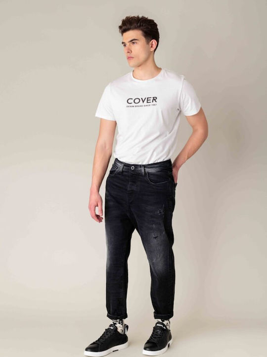 Men's Elastic Jeans Pants with Loose Fit Black