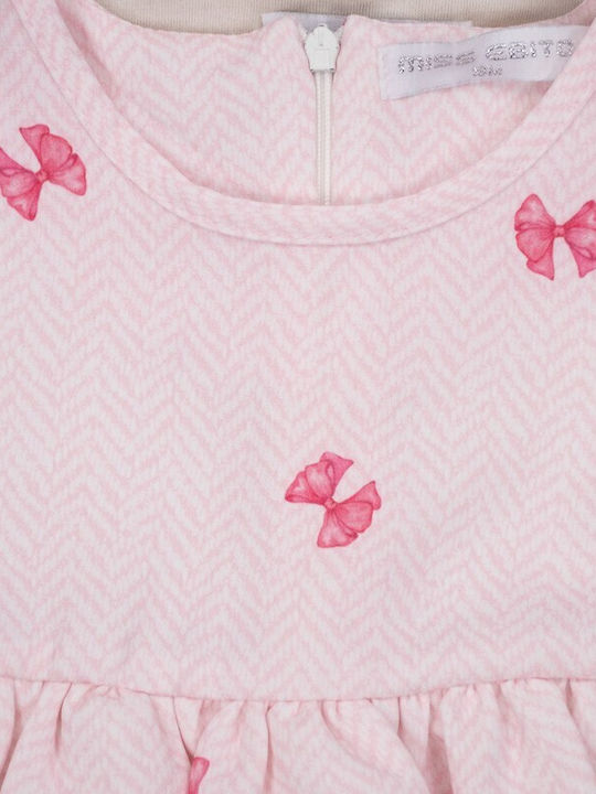 Kinderkleid Langärmelig Set mit Mantel Rosa