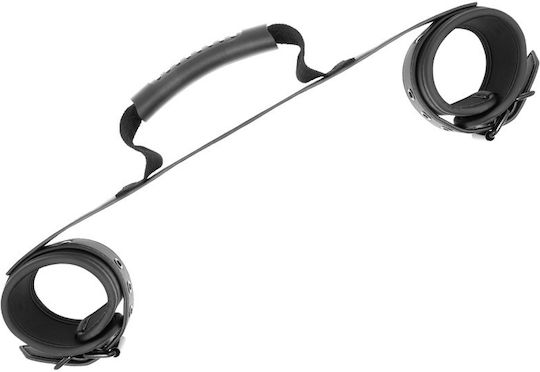 Fetish Submissive Cuffs with Puller Cătușe în Culoare Negru