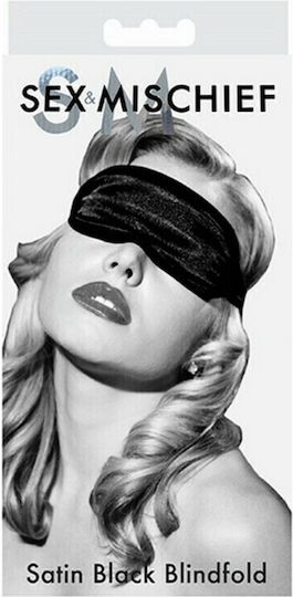 Sportsheets Black Sex & Mischief Satin Blindfold BDSM Mask in Black Color