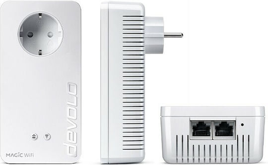 Devolo Magic 2 WiFi Next Powerline Dual Kit with Passthrough Socket and 2 Gigabit Ethernet Ports