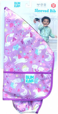 Bumkins Unicorns Waterproof Coverall Fabric with Lace Band, Pocket & Sleeves Purple for 6 m+