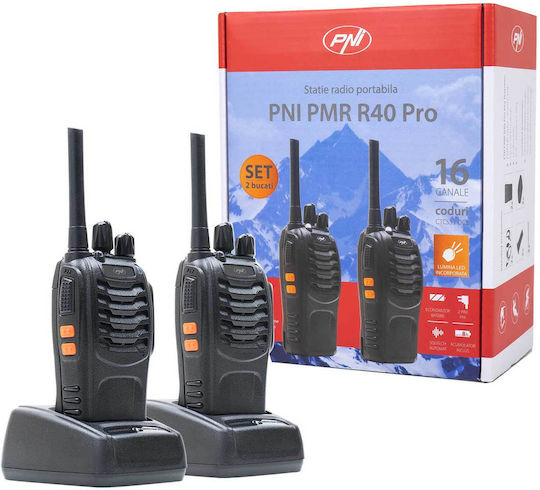 PNI R40 Pro Ασύρματος Πομποδέκτης PMR 0.5W χωρίς Οθόνη Σετ 2τμχ