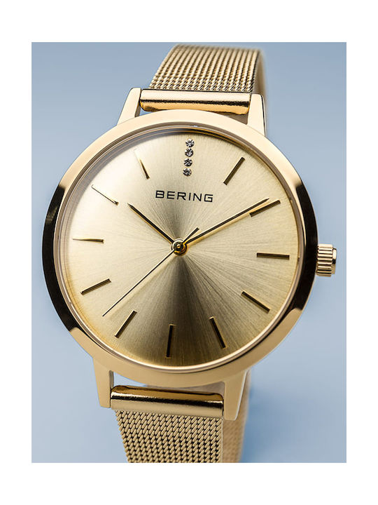 Bering Time Classic Ρολόι με Μεταλλικό Μπρασελέ σε Χρυσό χρώμα